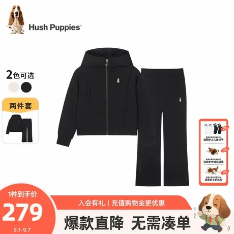 暇步士童装女童套装秋季新款大童休闲外套宽松长裤儿童舒适两件套图片