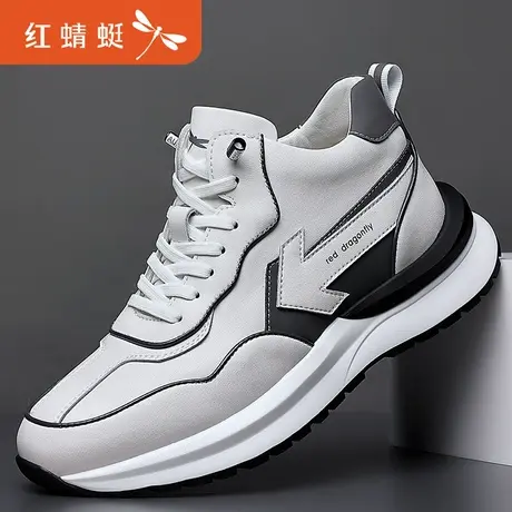 红蜻蜓男鞋春季透气小白鞋2024年新款鞋子潮皮鞋男士运动休闲鞋男商品大图