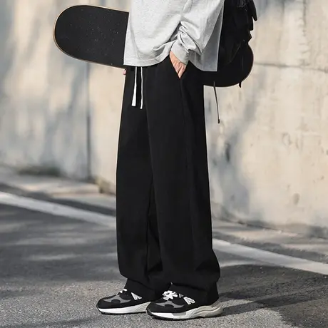 唐狮秋冬季新款港风灯芯绒休闲裤男美式高街直筒百搭宽松长裤子GT图片