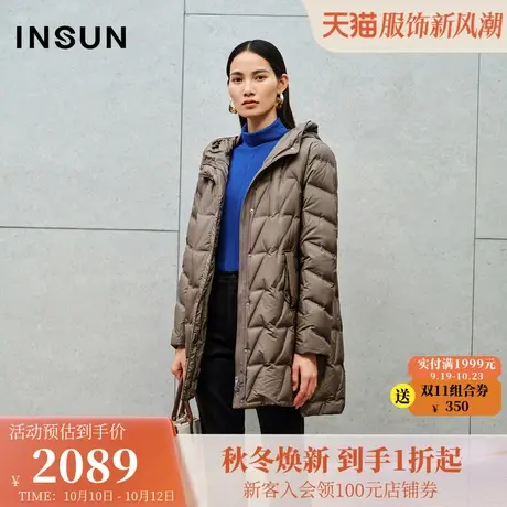 恩裳2023年冬装新款舒适轻薄仿棉感无胆直充绒长白山鹅绒羽绒服女商品大图