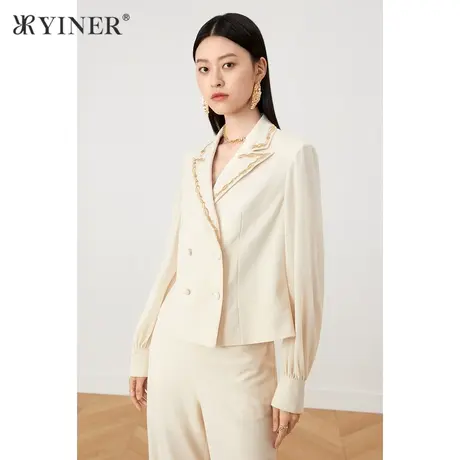 YINER音儿女装2021秋季新款时尚气质通勤短外套商品大图