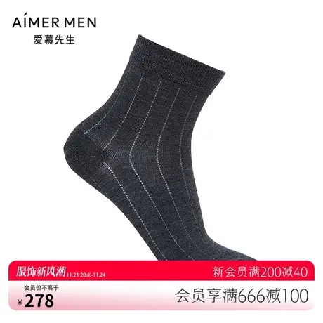 爱慕先生美丽诺羊毛商务袜男士NS94W127图片