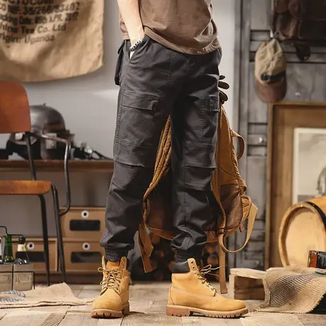 Modi Nick/摩帝尼克潮流百搭工装男士长裤宽松纯棉潮流束脚休闲裤商品大图