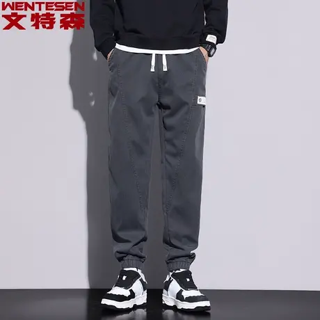 秋季新款男士休闲裤弹力修身直筒裤韩版潮流青年休闲长裤商品大图