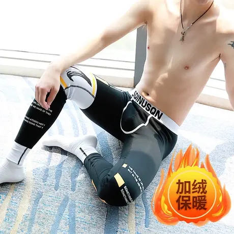新款冬季男士潮流加厚加绒保暖秋裤男款青年打底裤男修身秋裤棉裤图片