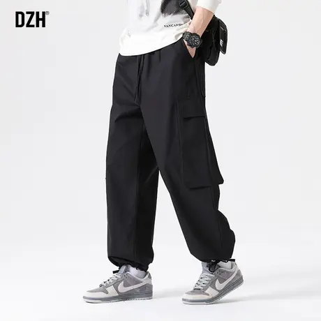 男士黑色工装裤男束脚潮牌宽松裤子2023年新款直筒休闲裤秋冬新款商品大图