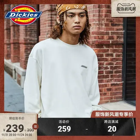 Dickies 春夏男女情侣圆领背后印花毛圈内里休闲美式卫衣宽松商品大图