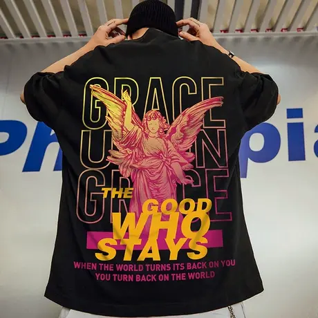 欧美高街潮流加肥加大宽松短袖T恤男潮oversize国潮大码夏季半袖图片