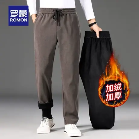 【king哥直播间】【加绒灯芯绒】罗蒙男士保暖休闲裤加厚直筒长裤商品大图