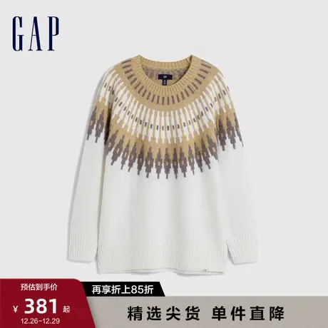 Gap女装冬季新款时尚宽松廓形粗针套头针织衫潮流休闲毛衣836323商品大图