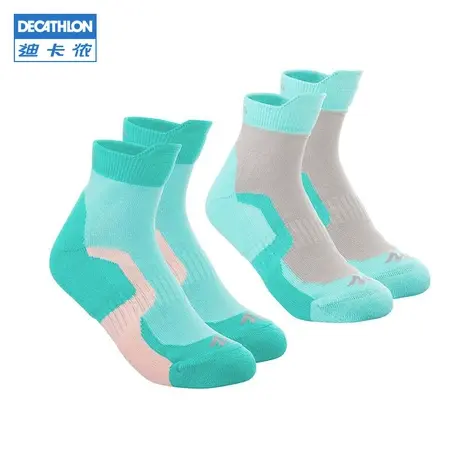 迪卡侬旗舰店儿童袜子户外运动男童女童徒步保暖登山袜2双装KIDS图片