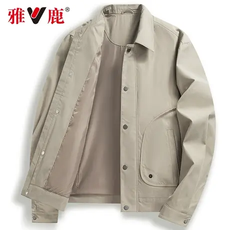 雅鹿男士短款时尚休闲棒球领夹克2023春秋季中青年潮流百搭外套男商品大图
