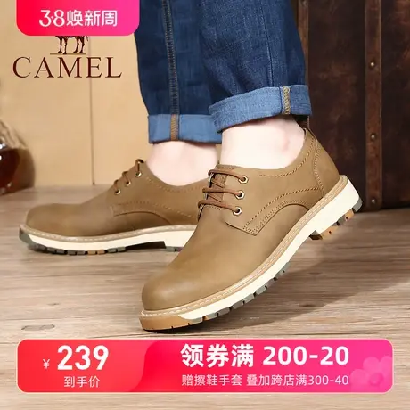 Camel/骆驼男鞋24春季新款皮鞋低帮真皮工装鞋男复古英伦休闲鞋图片