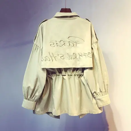 2021春装新款韩版休闲工装中长款春秋宽港味外套薄款女装潮商品大图