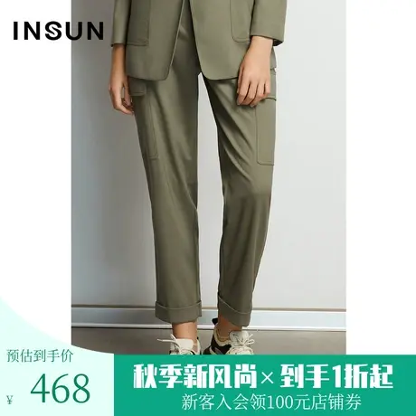 恩裳商场同款冬季都是复古工装风休闲小脚裤西装裤女长裤商品大图