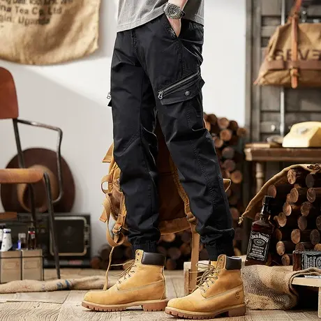 Modi Nick/摩帝尼克百搭时尚男士宽松裤子工装裤直筒潮流束脚裤子商品大图