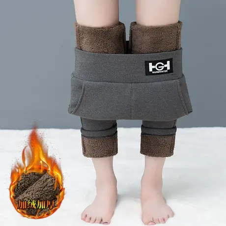 羊羔绒小脚打底裤女外穿春秋高腰加厚高弹力鲨鱼裤冬季收腹芭比裤图片