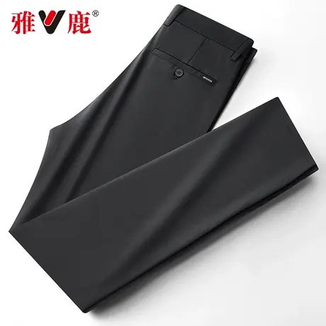 雅鹿男士休闲裤2024春夏新款简约百搭时尚轻商务弹力直筒休闲裤图片