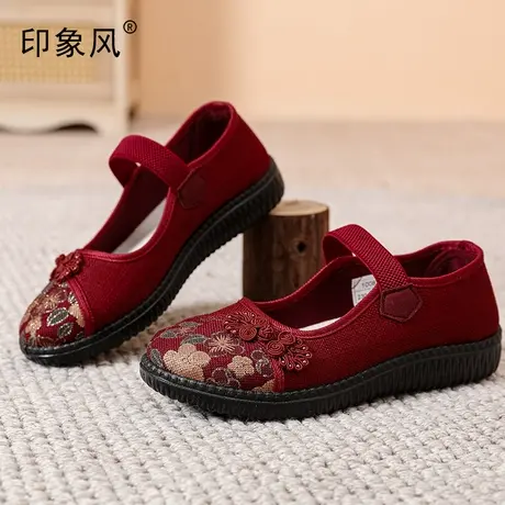 中老年妈妈鞋舒适轻便老北京布鞋女夏季透气健步鞋女一脚蹬奶奶鞋图片