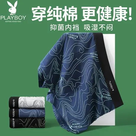 花花公子男士内裤男纯棉短裤2025年新款抗菌四角平角裤头夏裤衩DX商品大图