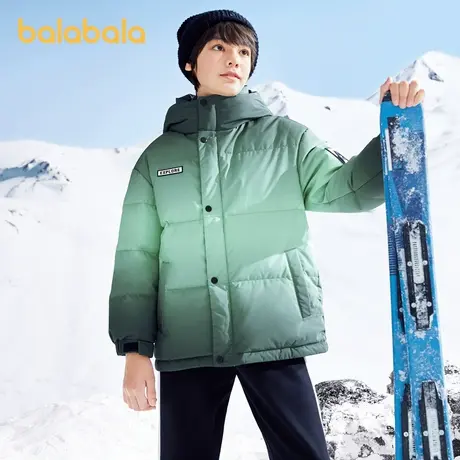 巴拉巴拉童装男童中长款羽绒服2023秋冬新款大童连帽图片