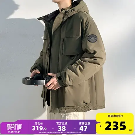 唐狮24秋冬季工装棉衣男士连帽加厚夹棉外套上衣服潮牌保暖棉袄图片