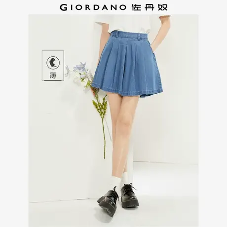 佐丹奴裙子女装纯棉薄牛仔半松紧腰裙裤短裤 13404305商品大图