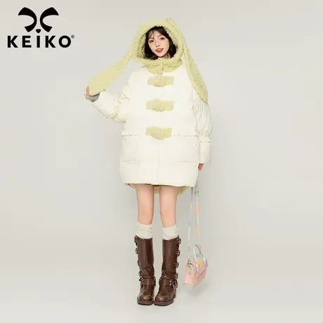 KEIKO [可拆解] 可爱兔耳朵棉衣棉服女23冬季加厚保暖棉袄面包服商品大图