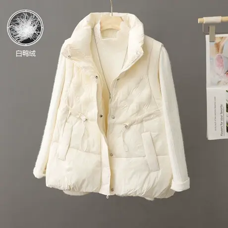白色羽绒服马甲女冬季外穿韩版宽松百搭马夹背心2023新款坎肩外套图片