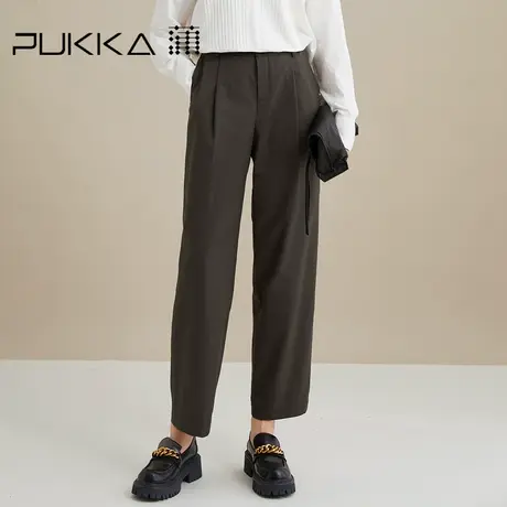 蒲PUKKA 西装休闲裤女春秋装宽松气质显瘦阔腿直筒裤子图片