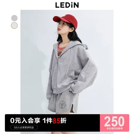 乐町休闲宽松连帽卫衣23早秋新款蝙蝠袖卫衣设计感时尚上衣短外套图片