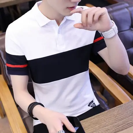 短袖男t恤polo打底衫潮流体恤帅气上衣夏季新款男装半袖个性衣服商品大图