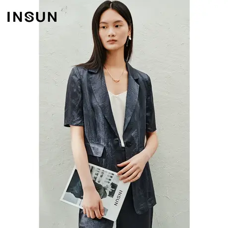 INSUN恩裳专选夏季醋酸微起褶西装外套商品大图