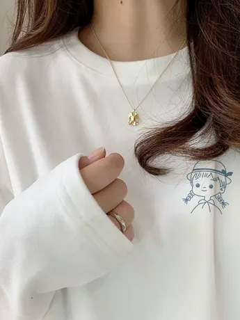 白色仿棉内搭打底衫女2023新款秋冬季加绒小众设计感长袖t恤上衣商品大图