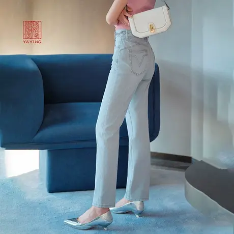 EP雅莹高端系列 高腰修身显瘦小脚九分牛仔裤 2024春装新款J605A图片