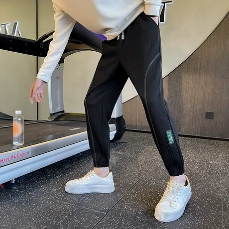 秋季潮牌休闲哈伦裤男2023新款宽松百搭运动长裤潮男痞帅九分卫裤商品大图