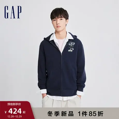 【GAP x JEREMY VILLE联名】男女同款抓绒连帽卫衣情侣装841317图片