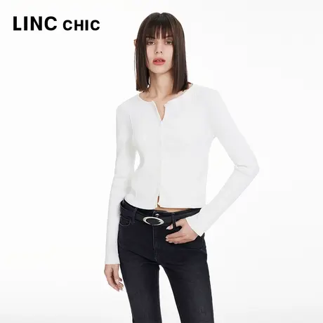 LINCCHIC金羽杰外套女款春毛衣内搭可外穿修身针织开衫女CR169Y商品大图