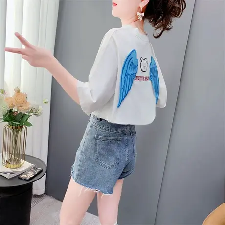设计感短袖T恤女夏季2023新款洋气减龄宽松休闲百搭学生上衣ins潮商品大图