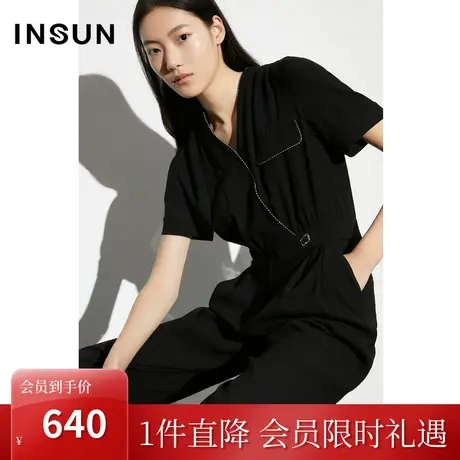 [醋酸系列]恩裳COVER2023夏款新款时尚商务感亲肤舒适垂坠连体裤图片