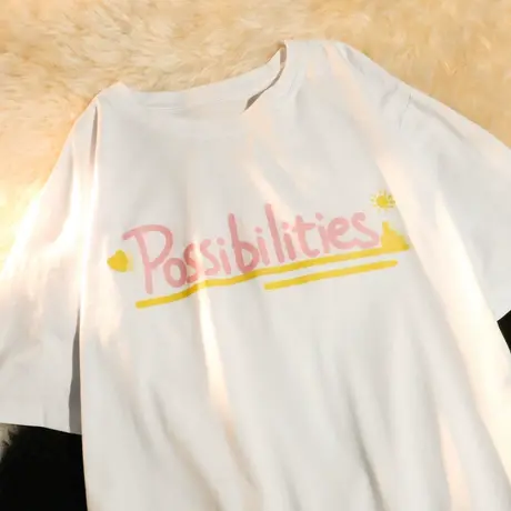 美式复古纯棉短袖t恤女夏季宽松韩版潮牌ins设计感小众半袖上衣服商品大图