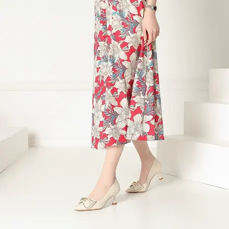 尖头浅口蝴蝶结职业单鞋2023春季新款性感仙女风气质高跟鞋女细跟商品大图