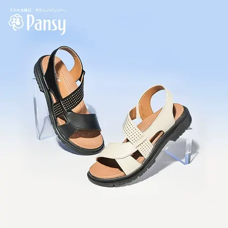 Pansy日本凉鞋女日常休闲百搭轻便舒适宽脚妈妈鞋女士凉鞋夏季商品大图