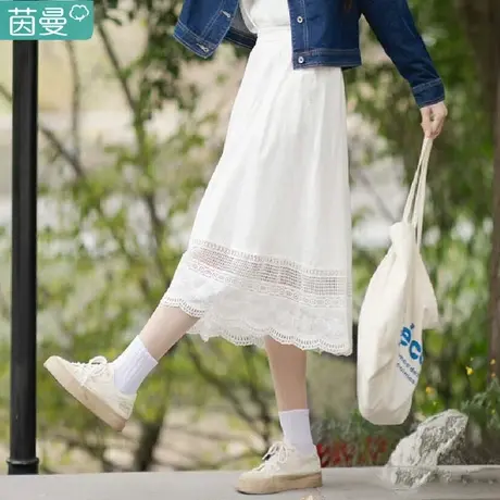 茵曼官方旗舰店a字半身裙女2023新款春秋冬季小众绝美裙子中长裙图片