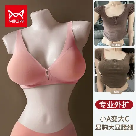 猫人外扩内衣女小胸聚拢显大腰细无痕美背文胸外廓型夏季薄款胸罩图片