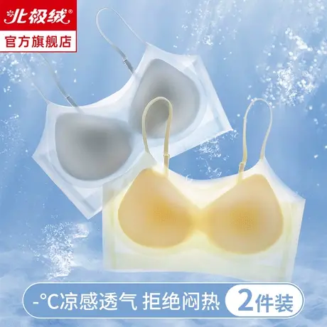 无痕内衣女超薄冰丝凉感夏季小胸聚拢胸罩吊带美背运动背心式文胸商品大图