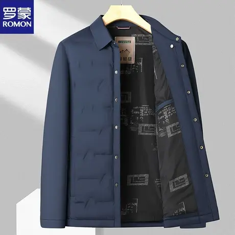 罗蒙羽绒服白鸭绒男装轻薄款外套2023年冬装新款翻领男士休闲保暖图片