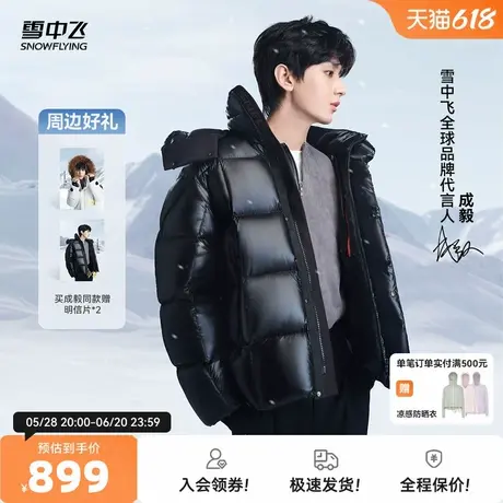 【成毅同款】雪中飞风雪系列25夏新男女情侣短鹅绒服高充绒舒适厚商品大图