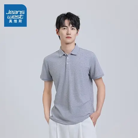 V7真维斯男装POLO衫T恤2024夏季新款男士修身短袖商务上衣爸爸商品大图