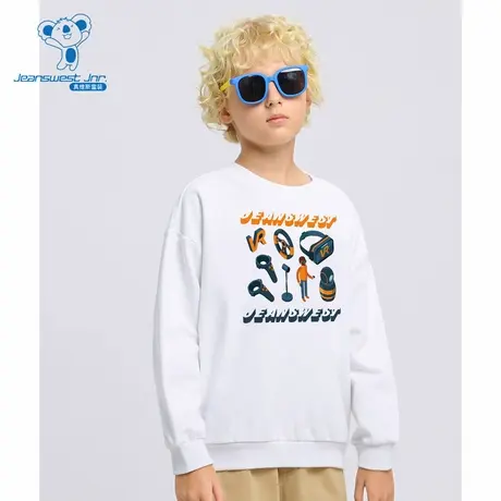 DX真维斯男童帅气印花套头衫 冬季新款童装圆领长袖卫衣儿童商品大图